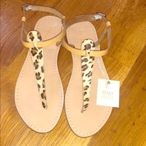 NEW SOPHIA MILANO Leopard Sandals Shoes ITALY